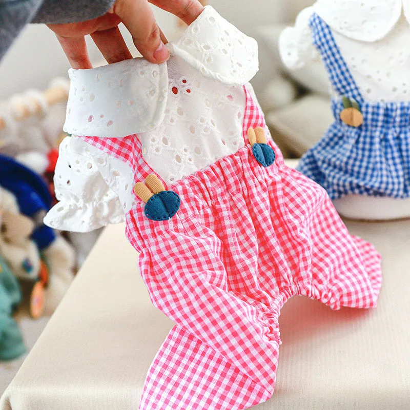 Sweet Dog Clothes Spring Summer Pink Blue PJS Dog Jumpsuit Plaid Pant White Tshirt Pet Overalls Pajamas For Small Dogs Dachshund
Sweet Dog Clothes Spring Summer Pink Blue PJS Dog Jumpsuit Plaid Pant White Tshirt Pet Overalls Pajamas For Small Dogs Dachshund