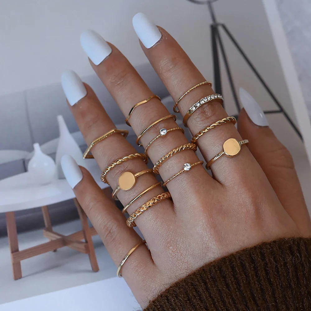 Trendy Boho Crystal Joint Ring Set For Women Geometric Knuckle Finger Rings Female Wedding Party Jewelry
Trendy Boho Crystal Joint Ring Set For Women Geometric Knuckle Finger Rings Female Wedding Party Jewelry