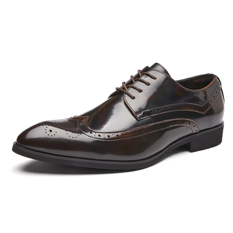 High Quality Men Classic Brogue Shoes Patent Leather Dress Shoes Lace-Up Business Office Shoes Party Wedding Oxfords Formal Shoe
High Quality Men Classic Brogue Shoes Patent Leather Dress Shoes Lace-Up Business Office Shoes Party Wedding Oxfords Formal Shoe