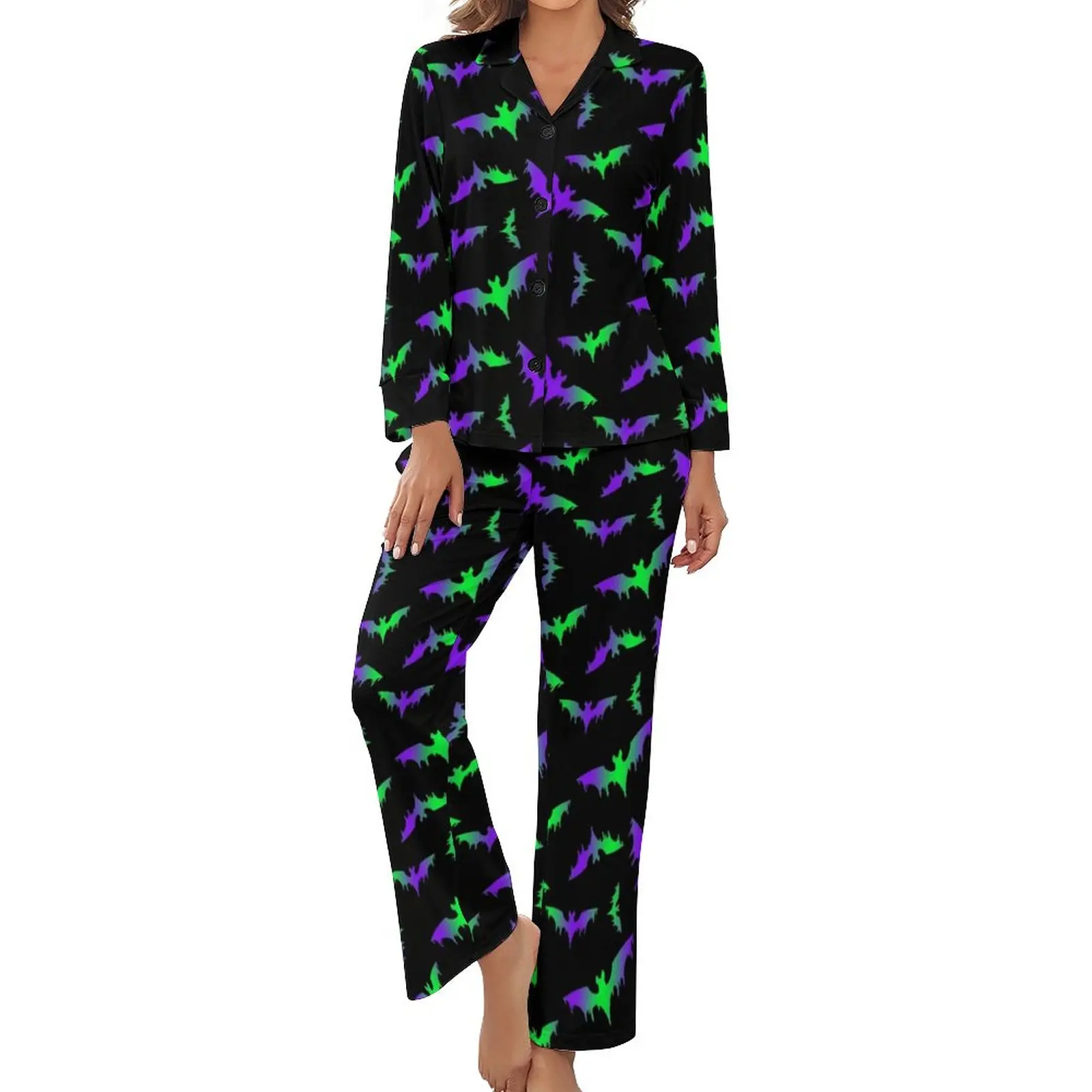 Neon Bats Print Pajamas Cute Animal Long Sleeve Warm Pajamas Set Two Piece Home Spring Printed Sleepwear Gift Idea
Neon Bats Print Pajamas Cute Animal Long Sleeve Warm Pajamas Set Two Piece Home Spring Printed Sleepwear Gift Idea