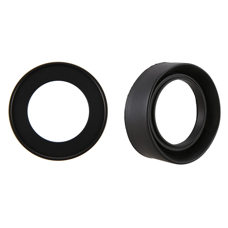 Camera Lens Filter Step Up Ring 37Mm To 52Mm Adapter Black & 52Mm 3-Stage Collapsible Rubber Lens Hood For Canon 50/1.8 Nikon 18
Camera Lens Filter Step Up Ring 37Mm To 52Mm Adapter Black & 52Mm 3-Stage Collapsible Rubber Lens Hood For Canon 50/1.8 Nikon 18