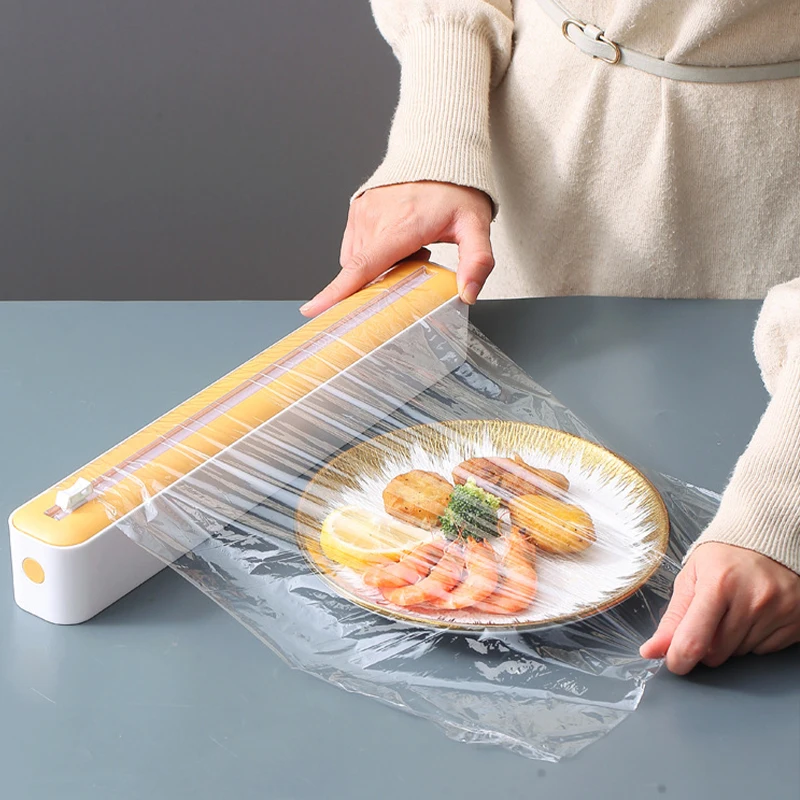 2in1 Plastic Wrap Dispenser Cling Film Dispenser Cutter Saran Wrap Dispenser Aluminum Foil Parchment Paper Injector Kitchen Tool 
2in1 Plastic Wrap Dispenser Cling Film Dispenser Cutter Saran Wrap Dispenser Aluminum Foil Parchment Paper Injector Kitchen Tool