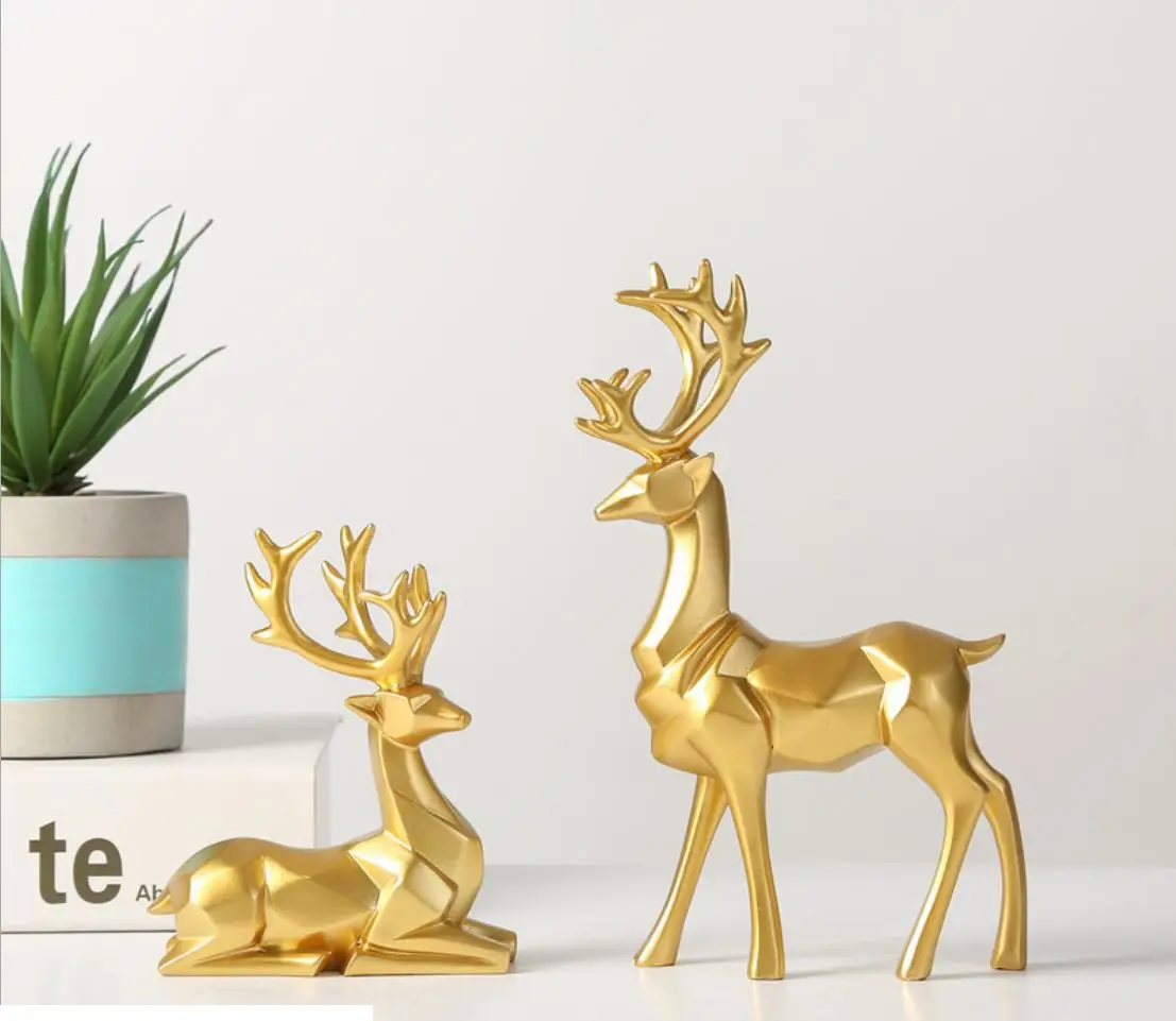 2Pcs Nordic Style Christmas Reindeer Figurines Synthetic Resin Modern Simple Origami Deer Statues for Home Office Decoration
2Pcs Nordic Style Christmas Reindeer Figurines Synthetic Resin Modern Simple Origami Deer Statues for Home Office Decoration