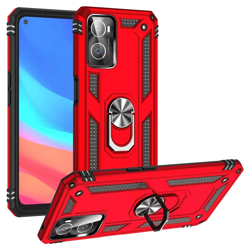 

For OPPO A96 Case Magnetic Car Ring Armor Stand Holder Phone Cases For OPPO A 76 36 96 A76 A36 A96 Shockproof Bumper Back Cover