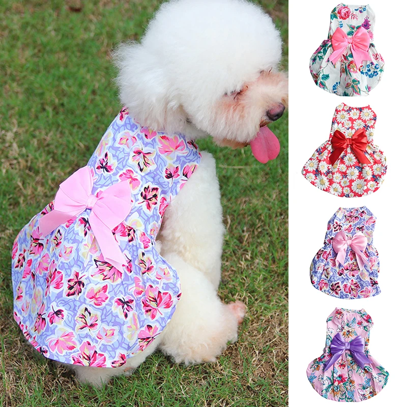 Dog Princess Dresses Puppy Bow Knot Dress Summer Floral Dog Dress Cute Sweet Thin Small Fresh Dog Cat Clothes Pet Skirt Supplies
Dog Princess Dresses Puppy Bow Knot Dress Summer Floral Dog Dress Cute Sweet Thin Small Fresh Dog Cat Clothes Pet Skirt Supplies