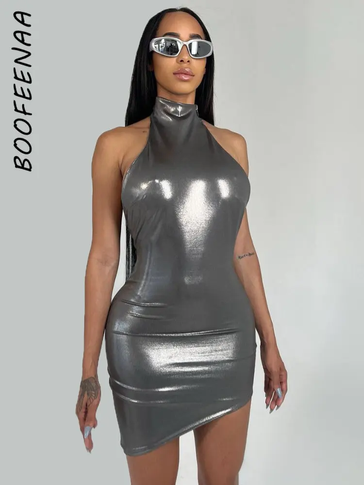 BOOFEENAA Металлик Холтер с открытой спиной мини-платья для женщин одежда 2023 Лето Y2k облегающее платье сексуальная одежда для ночного клуба Женс...
BOOFEENAA Металлик Холтер с открытой спиной мини-платья для женщин одежда 2023 Лето Y2k облегающее платье сексуальная одежда для ночного клуба Женс...