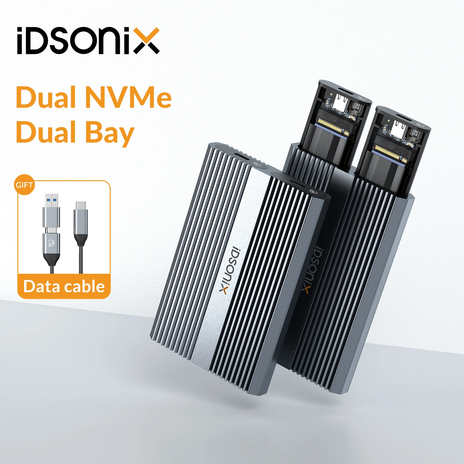 

iDsonix M.2 SSD Case Nvme Enclosure Dual Portocol NVMe To USB Adapter NGFF External Case Type C 10Gbps HD Storage Box For Mac