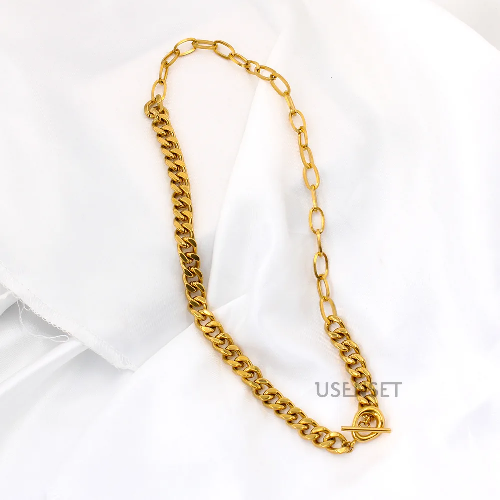 Hip Hop Chain Choker for Men and Women Cuba Curb Patchwork O Chain Necklace Stainless Steel 18K Vacuum Plating
Hip Hop Chain Choker for Men and Women Cuba Curb Patchwork O Chain Necklace Stainless Steel 18K Vacuum Plating