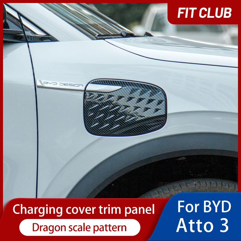 For BYD Atto 3 Yuan Plus 2022 Charging port decorative cover Carbon fiber pattern Fuel tank cover trim patch Atto 3 accessories
For BYD Atto 3 Yuan Plus 2022 Charging port decorative cover Carbon fiber pattern Fuel tank cover trim patch Atto 3 accessories