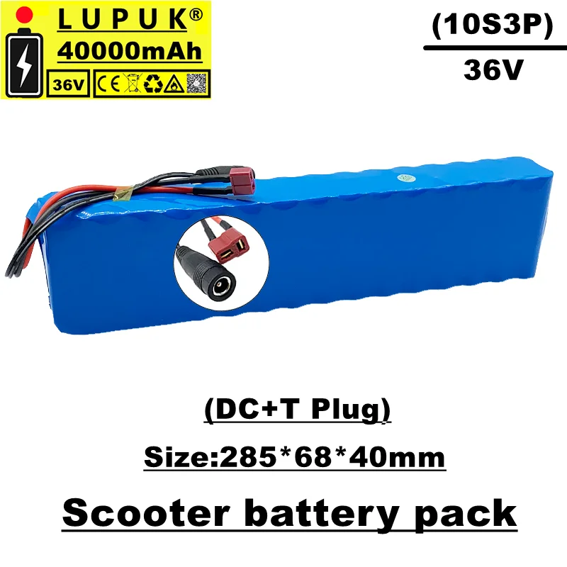 Lupuk-36v lithium ion battery pack, manufactured by 18650, 10s3p, 40000mAh, suitable for 250w~500w electric bicycle / scooter 
Lupuk-36v lithium ion battery pack, manufactured by 18650, 10s3p, 40000mAh, suitable for 250w~500w electric bicycle / scooter