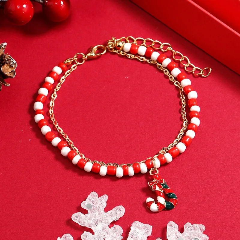 Christmas Jewelry Beaded Bracelet For Women Snowman Candy Cane Flower Pendant Multilayer Bracelets Xmas Gift Accessories
Christmas Jewelry Beaded Bracelet For Women Snowman Candy Cane Flower Pendant Multilayer Bracelets Xmas Gift Accessories