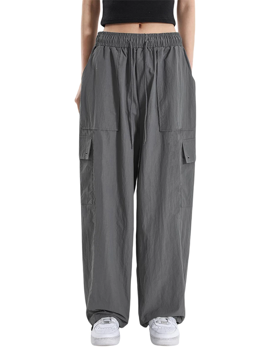 Women Casual Cargo Pants Solid Color Elastic Low Waist Fashion Loose Trousers with Side Pockets
Women Casual Cargo Pants Solid Color Elastic Low Waist Fashion Loose Trousers with Side Pockets