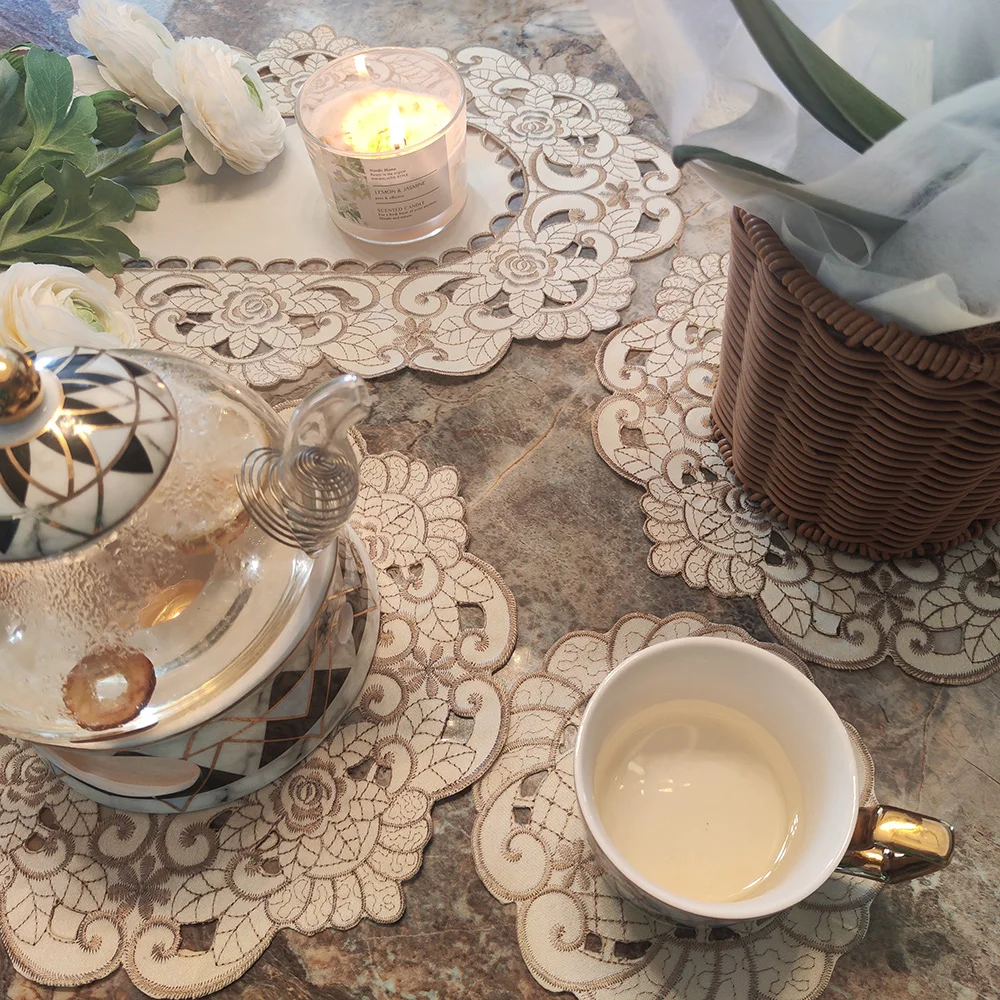 Gerring Doily European Placemat Embroidered Round Cup Holder For Table Hollowed Out Home Table Decoration Coaster Coffee Mat
Gerring Doily European Placemat Embroidered Round Cup Holder For Table Hollowed Out Home Table Decoration Coaster Coffee Mat