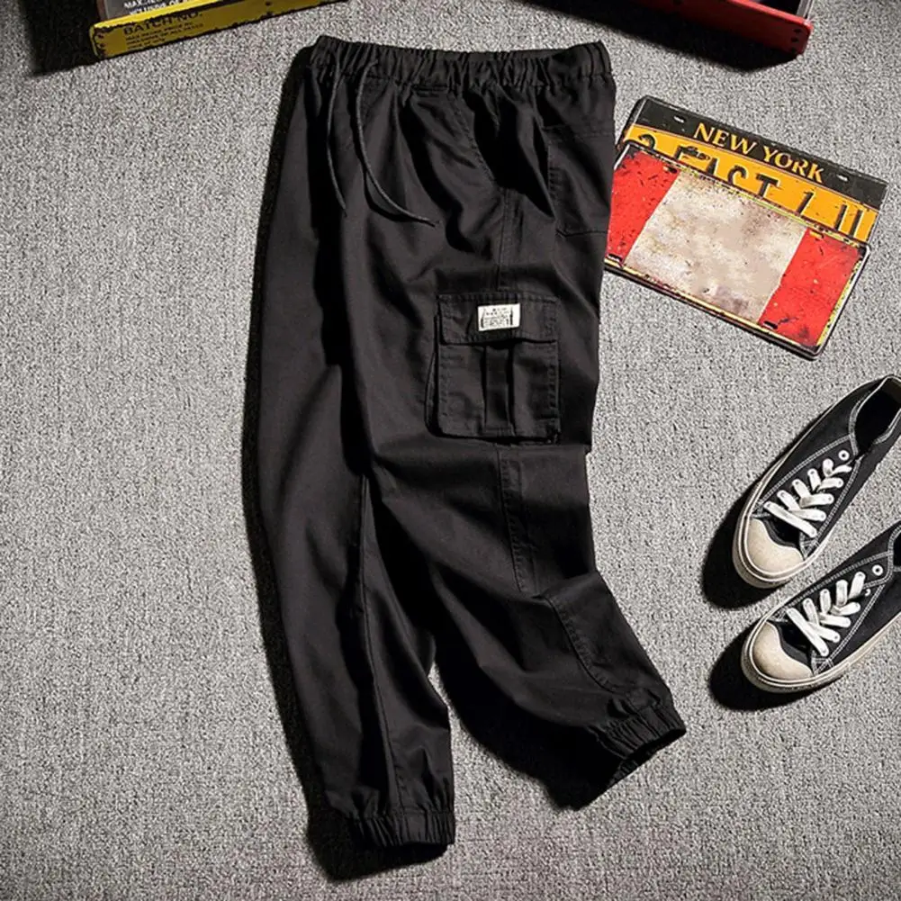 Men Cargo Pants Solid Color Breathable Drawstring Elastic Waist Ankle-banded Pure Color Cargo Pants
Men Cargo Pants Solid Color Breathable Drawstring Elastic Waist Ankle-banded Pure Color Cargo Pants