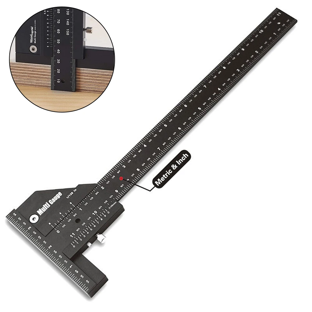 T Ruler Sliding Gauge Aluminum Alloy Depth Marking Gauge Multi Woodworking Multimeter Scribing Ruler Universal
T Ruler Sliding Gauge Aluminum Alloy Depth Marking Gauge Multi Woodworking Multimeter Scribing Ruler Universal