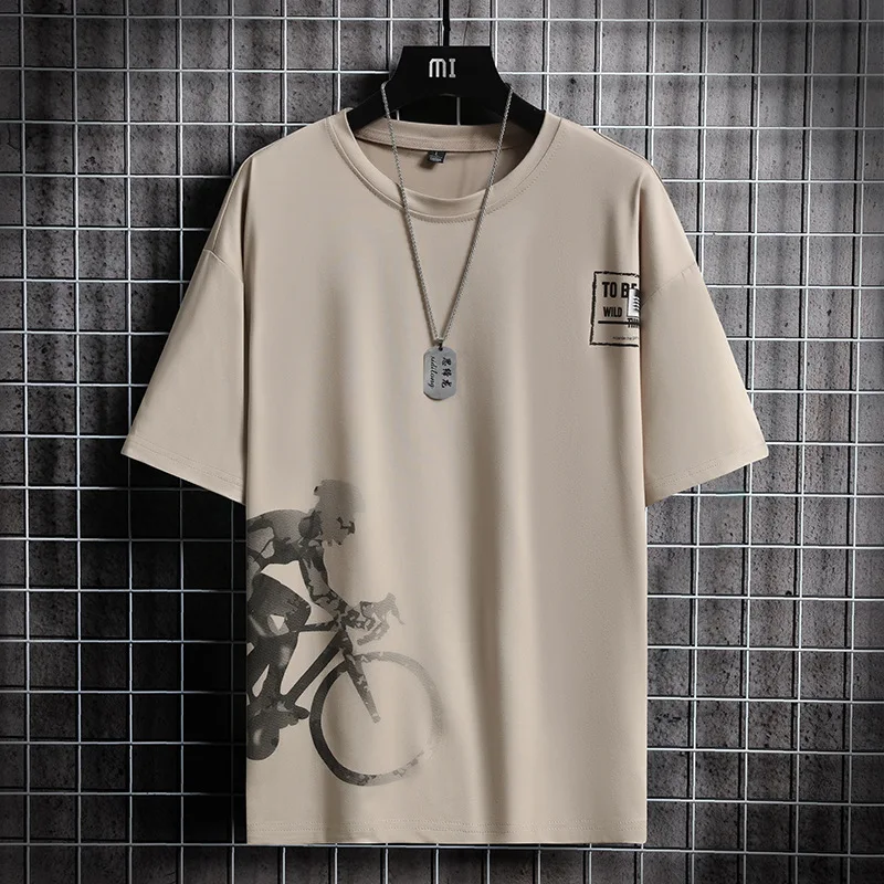 Summer Short Half Sleeve T Shirts Loose O Neck Tops Male Clothing Youth Chic Streetwear Casual Solid Print
Summer Short Half Sleeve T Shirts Loose O Neck Tops Male Clothing Youth Chic Streetwear Casual Solid Print