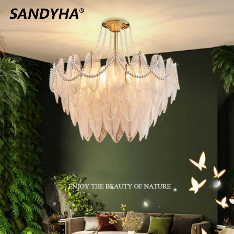 SANDYHA French Creative Feather Chandelier Fashion Design Household Pendant Lamp Bedroom Living Dining Hotel Decorative Light
SANDYHA French Creative Feather Chandelier Fashion Design Household Pendant Lamp Bedroom Living Dining Hotel Decorative Light