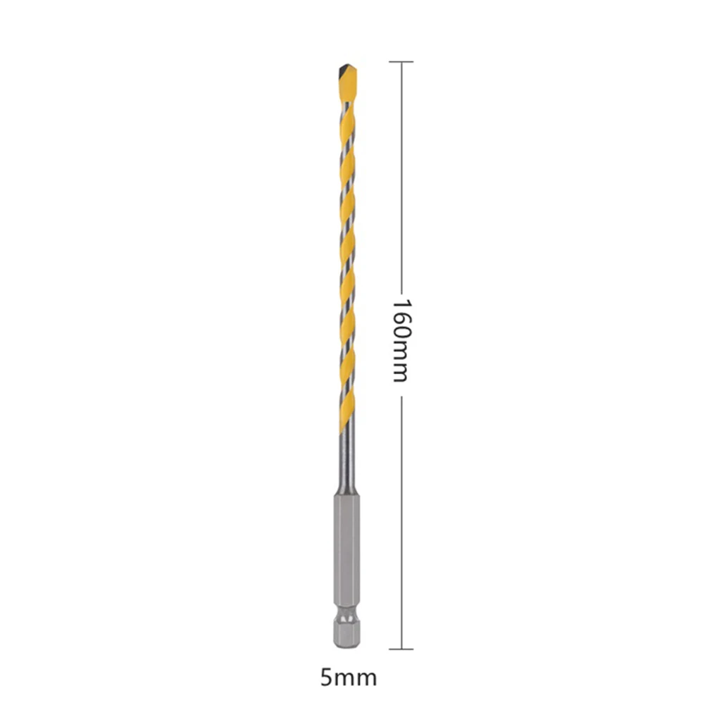 

Ong Service Life Drill Bit Electric Drill 1 Piece 1/4 Inch Hex Shank 160mm Tungsten Carbide Wear-resistant Yellow