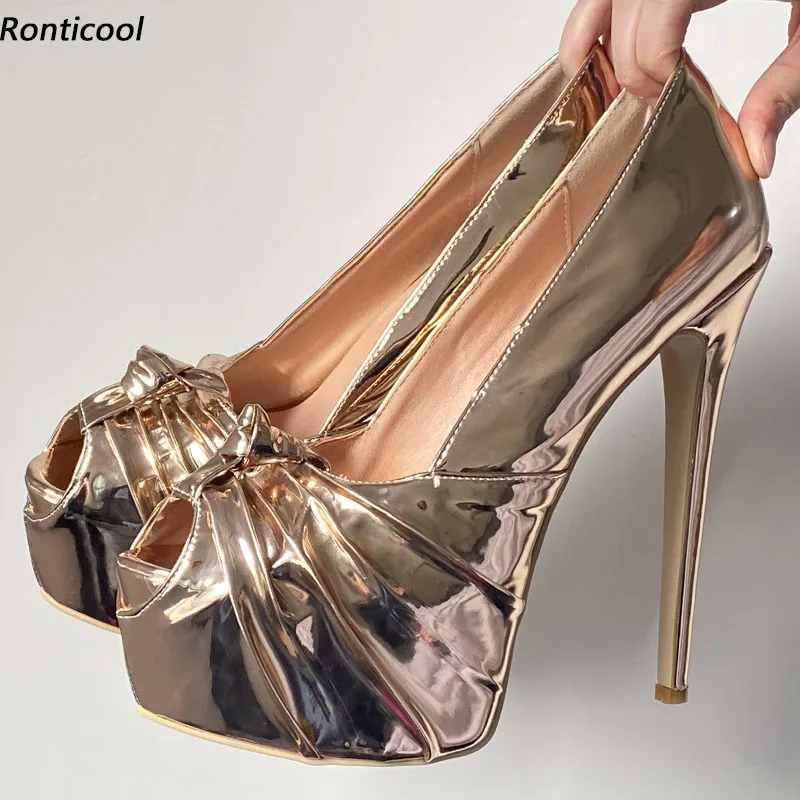 Ronticool New Stylish Women Platform Pumps Sexy Stiletto Heels Peep Toe Gorgeous Gold Champagne Cosplay Shoes US Plus Size 5-20
Ronticool New Stylish Women Platform Pumps Sexy Stiletto Heels Peep Toe Gorgeous Gold Champagne Cosplay Shoes US Plus Size 5-20
