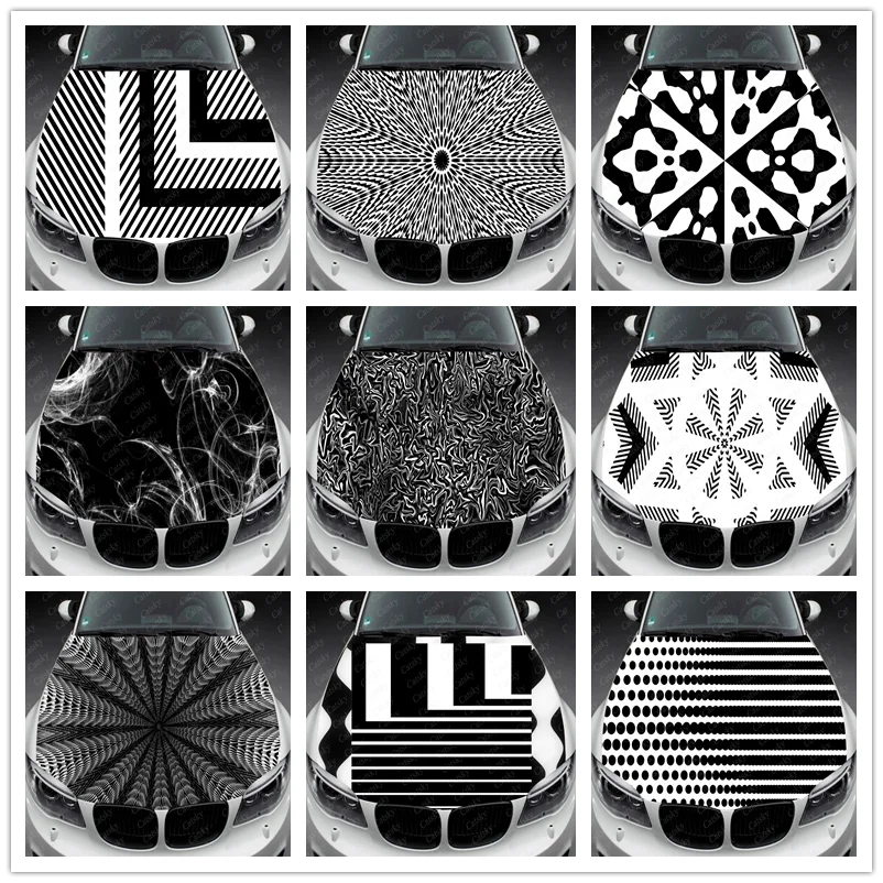 Abstract Black and White Car Hood Vinyl Stickers Wrap Vinyl Film Engine Cover Decals Sticker Universal Fit Any Car
Abstract Black and White Car Hood Vinyl Stickers Wrap Vinyl Film Engine Cover Decals Sticker Universal Fit Any Car