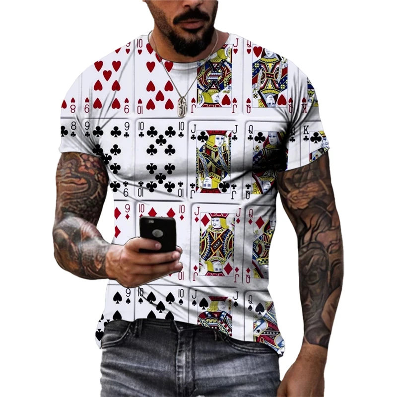 Summer New Cool Personality Poker Graphic T Shirts Men Casual Fashion Originality Card Pattern Tees 3D Printed Short Sleeve Tops
Summer New Cool Personality Poker Graphic T Shirts Men Casual Fashion Originality Card Pattern Tees 3D Printed Short Sleeve Tops