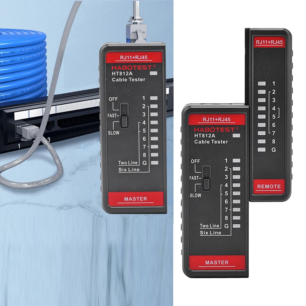 Тестер для сетевого кабеля HT812A RJ45 RJ11, детектор сетевого кабеля LAN, телефонной линии, трекер, инструмент для тестирования, светодиодный диспл...
Тестер для сетевого кабеля HT812A RJ45 RJ11, детектор сетевого кабеля LAN, телефонной линии, трекер, инструмент для тестирования, светодиодный диспл...