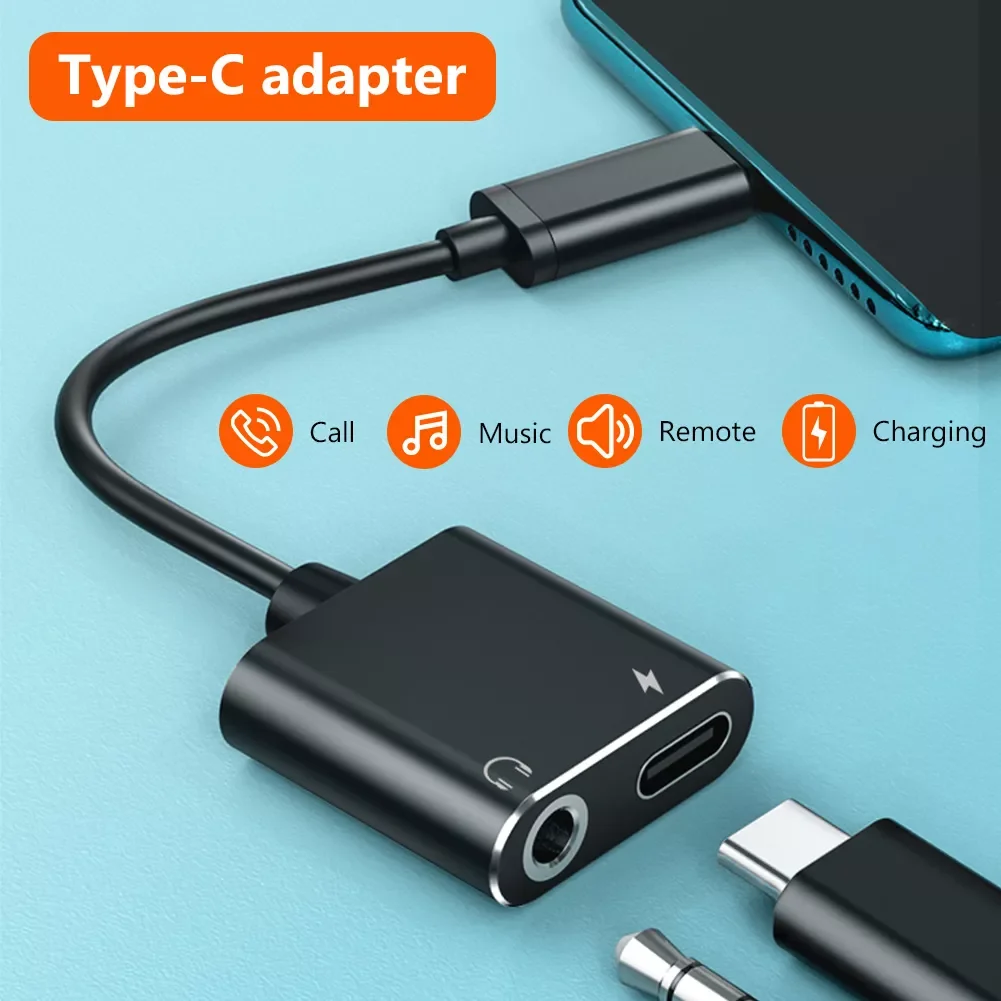 2-in-1 USB-C Type C To 3.5mm Charging Cable Splitter Headphone Female To TypeC Male Adapter Y Headphone Splitter For Andriod 
2-in-1 USB-C Type C To 3.5mm Charging Cable Splitter Headphone Female To TypeC Male Adapter Y Headphone Splitter For Andriod