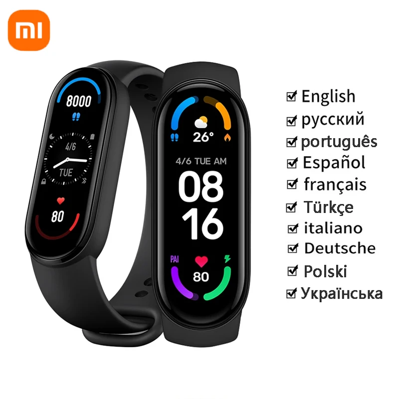 Умный Браслет Xiaomi Mi Band 6, спортивный водонепроницаемый браслет с AMOLED экраном, 4 цвета
Умный Браслет Xiaomi Mi Band 6, спортивный водонепроницаемый браслет с AMOLED экраном, 4 цвета