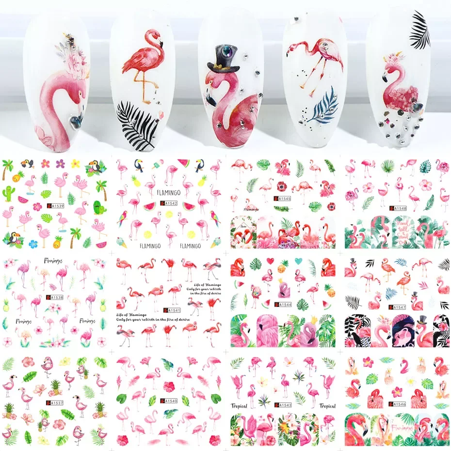 12pcs Flamingo Nail Sticker Flower Leaf Water Decal Transfer Nail Sliders Summer Tattoo Nail Art Decoration Tip JIA1537-1548-1
12pcs Flamingo Nail Sticker Flower Leaf Water Decal Transfer Nail Sliders Summer Tattoo Nail Art Decoration Tip JIA1537-1548-1