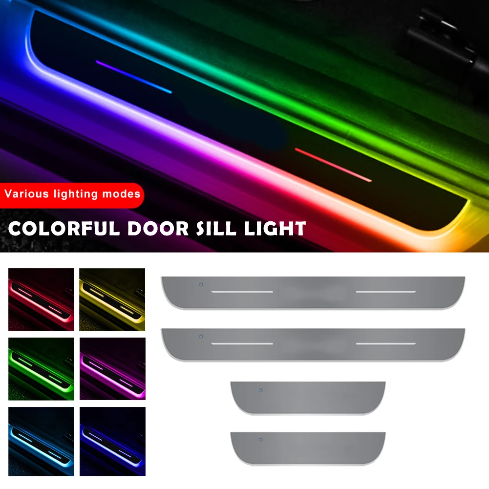 4Pcs/set Car Front Rear Door Illuminated LED Sill Light USB Rechargeable Wireless Welcome Pedal Color Changing Atmosphere Lamp
4Pcs/set Car Front Rear Door Illuminated LED Sill Light USB Rechargeable Wireless Welcome Pedal Color Changing Atmosphere Lamp