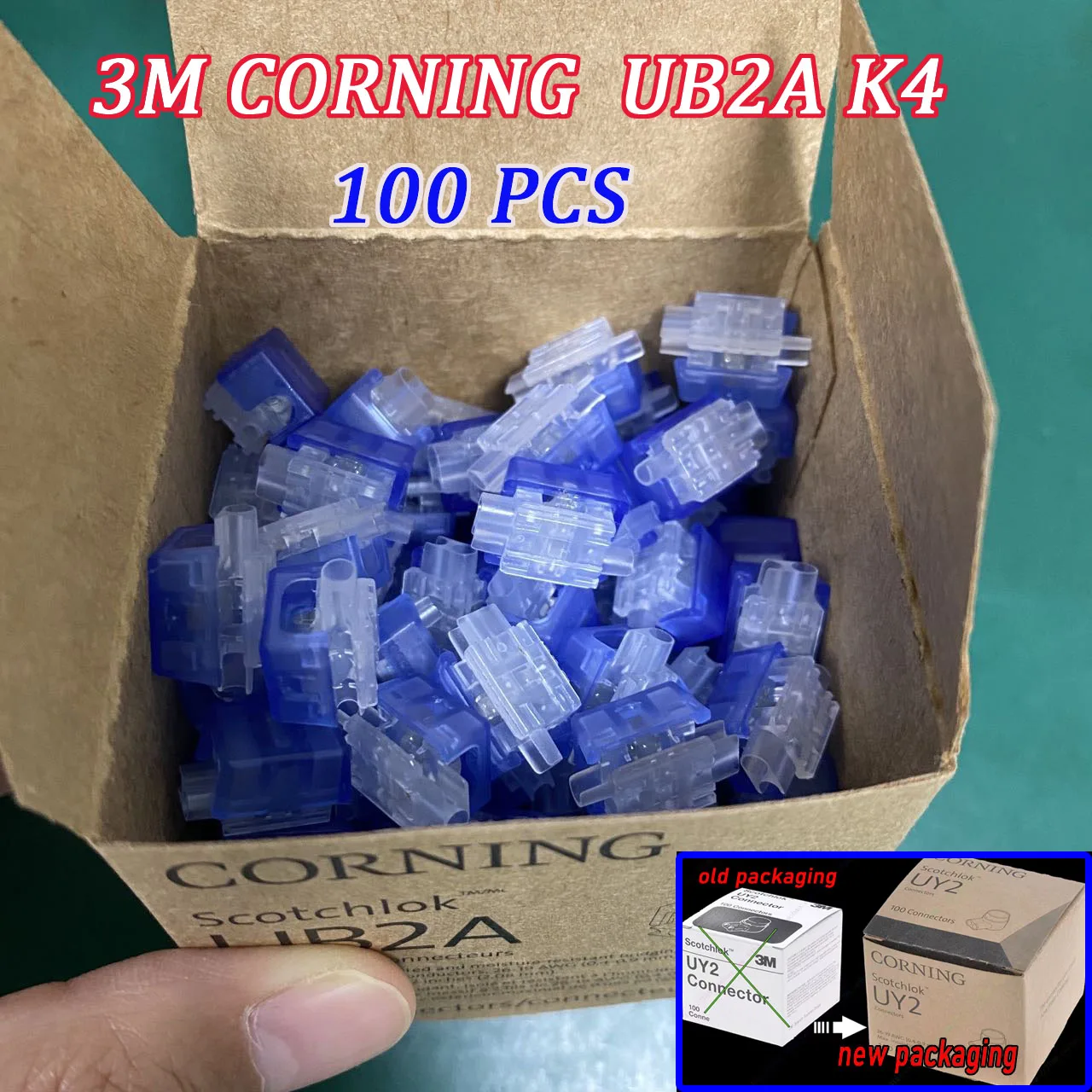 Оригинальный проводной подседельный провод Scotchlok UB2A K4 3M (CORNING), обжимная Клемма для телефонного провода, быстрый соединитель 100-0,4 мм, 0,9 шт.