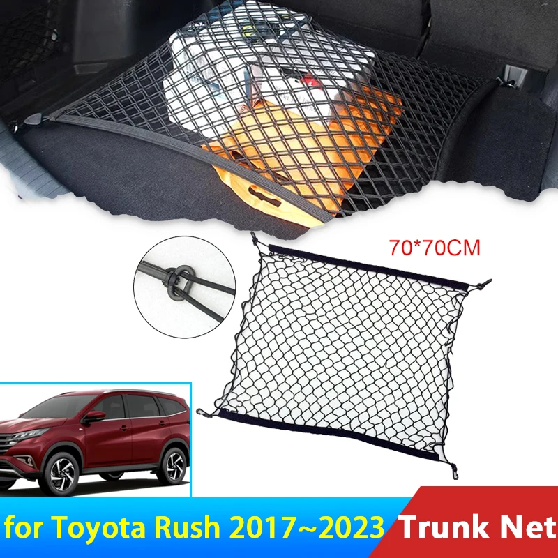 

for Toyota Rush Daihatsu Terios 2017~2023 2022 2021 2019 Accessorie Car Boot Trunk Cargo Net Elastic Storage Organizer Stickers