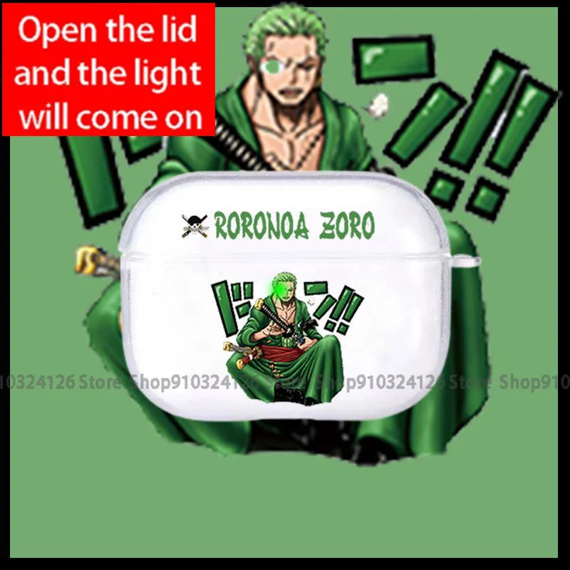 

Anime Japan Roronoa Zoro Wireless Bluetooth Earphone Case Cartoon Roronoa Silica Gel Case Suit for Airpods Pro 1 2 3 case