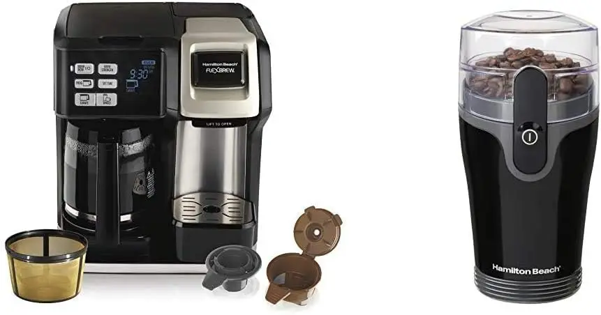 Coffee Maker, Black (49950C), Silver & Fresh Grind 4.5oz Electric Coffee Grinder for Beans, Spices and More, Stainless Steel
Coffee Maker, Black (49950C), Silver & Fresh Grind 4.5oz Electric Coffee Grinder for Beans, Spices and More, Stainless Steel