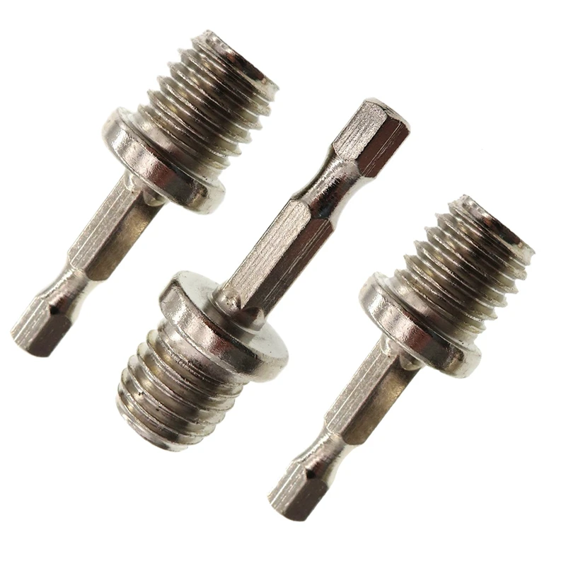 

3-Pack Glass Polish Screwdriver Bit Thread Adapter M14 To 6Mm Shank For Electric Drills Rotary Backing Pad