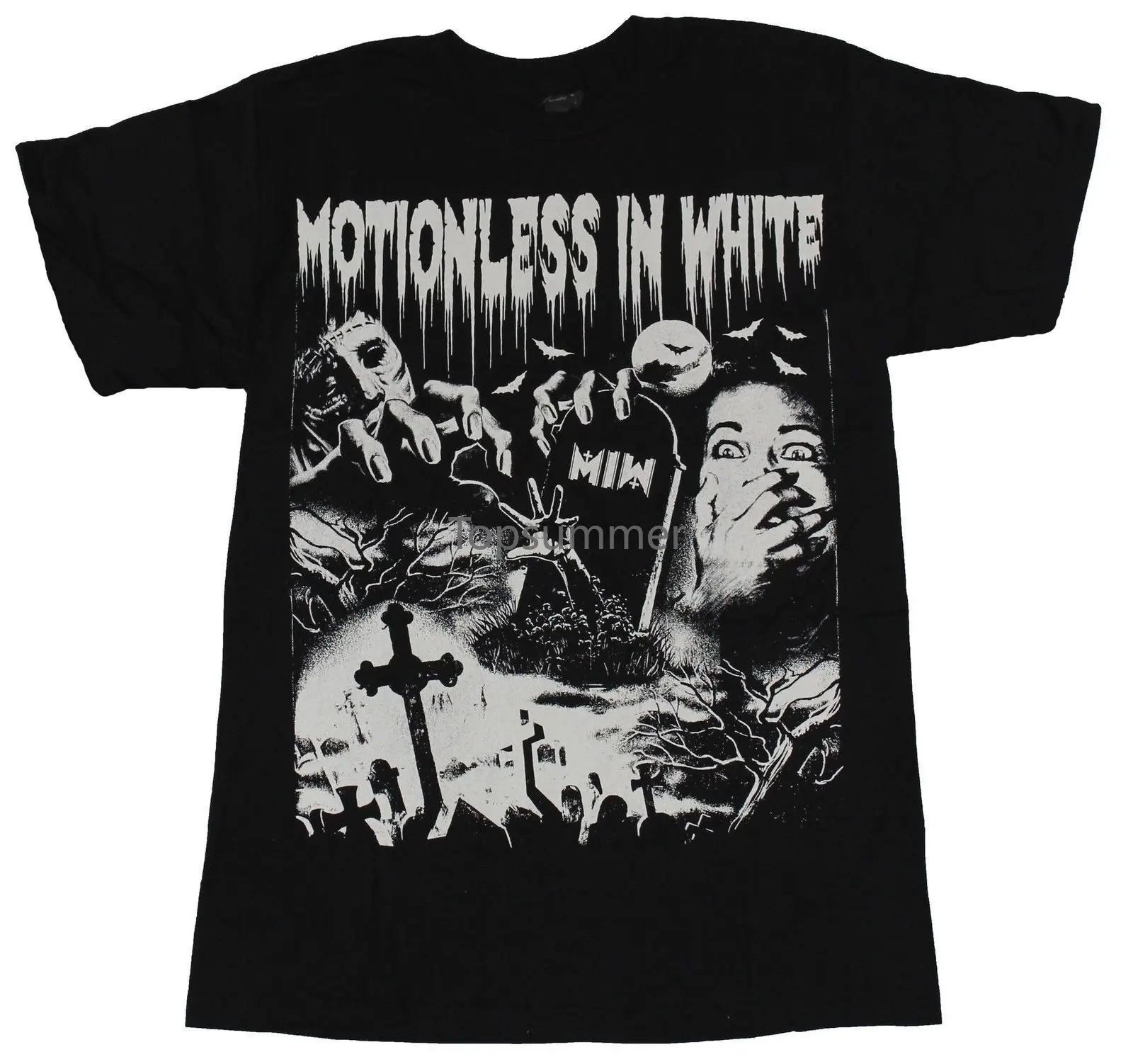 Motionless In White Mens T-Shirt - Double Scary Face Graveyard Image Men Summer Short Sleeves Classic Tops Tee T Shirts
Motionless In White Mens T-Shirt - Double Scary Face Graveyard Image Men Summer Short Sleeves Classic Tops Tee T Shirts