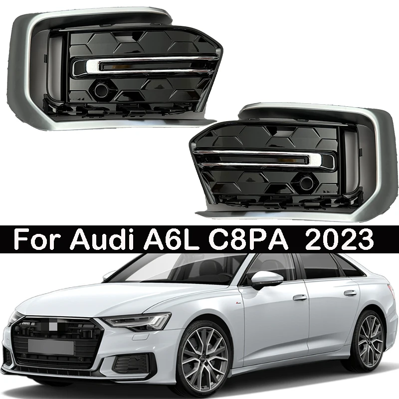 2pcs Car Front Bumper Fog Light Grille Cover For Audi A6L C8PA 2023 With Chrome Trim Bezels Honeycomb
2pcs Car Front Bumper Fog Light Grille Cover For Audi A6L C8PA 2023 With Chrome Trim Bezels Honeycomb