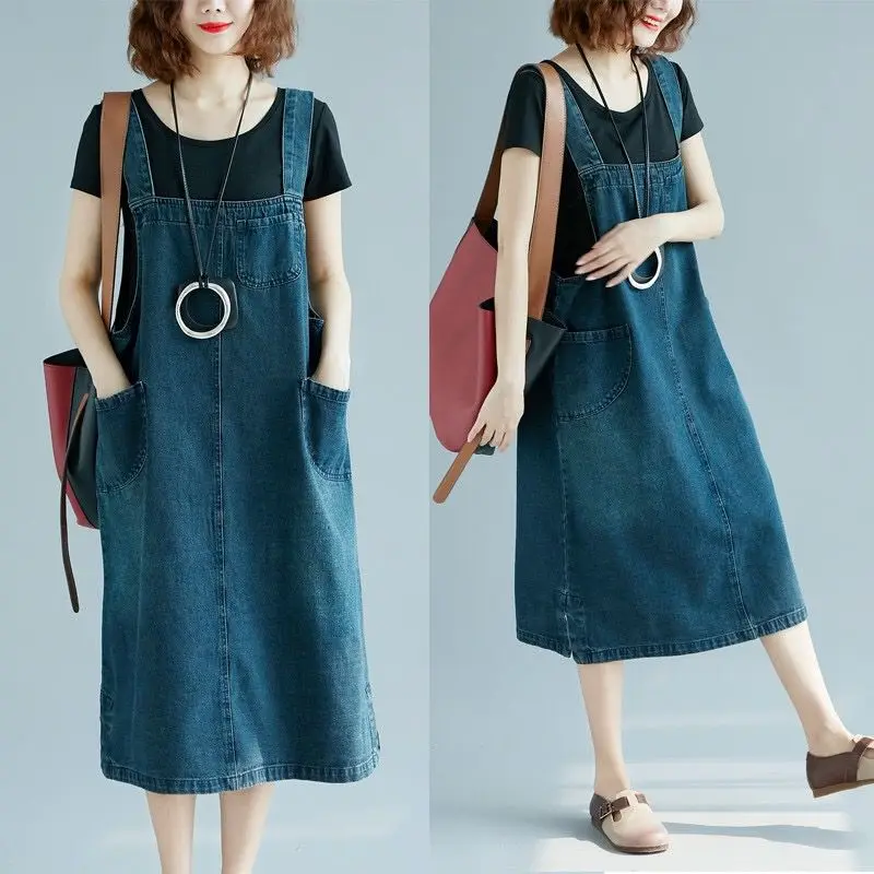 Korean Style Denim Dresses for Women 2022 Spring Summer Long Jeans Dress Streetwear Casual Fashion Spaghetti Strap Sundress E78
Korean Style Denim Dresses for Women 2022 Spring Summer Long Jeans Dress Streetwear Casual Fashion Spaghetti Strap Sundress E78