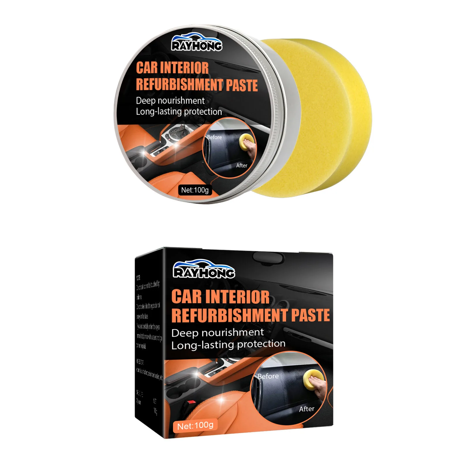 Cleaner Paste Car Interior Refurbishment Paste Interior Cleaner With Sponge For Removing Dirt Oil Stains From Leather
Cleaner Paste Car Interior Refurbishment Paste Interior Cleaner With Sponge For Removing Dirt Oil Stains From Leather