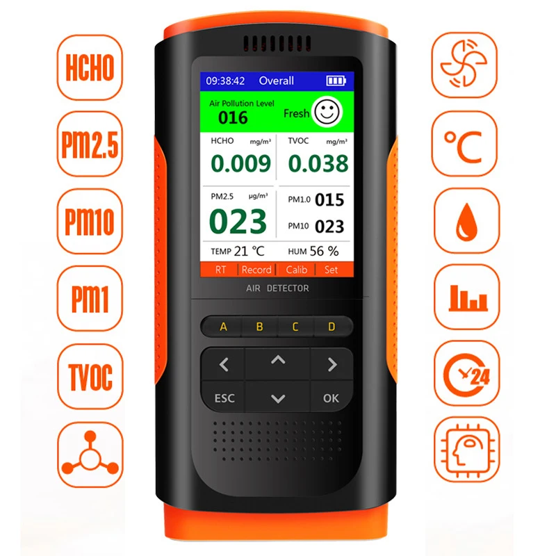 Multifunctional Air Quality Tester CO2 TVOC Meter Temperature Humidity Measuring Device Carbon Dioxide Monitor WIth LCD Screen
Multifunctional Air Quality Tester CO2 TVOC Meter Temperature Humidity Measuring Device Carbon Dioxide Monitor WIth LCD Screen