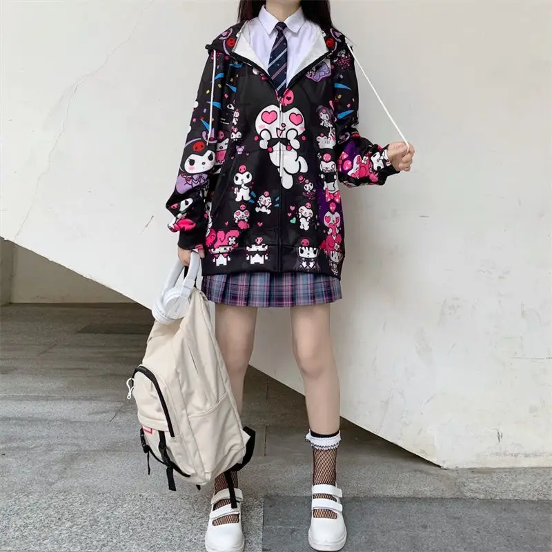 Kawaii Sanrio K2Y Kuromi Hooded Tops Cute Girl Cartoon Zipper Sweatshirt Students Anime Thin Section Jk Uniforms Christmas Gift
Kawaii Sanrio K2Y Kuromi Hooded Tops Cute Girl Cartoon Zipper Sweatshirt Students Anime Thin Section Jk Uniforms Christmas Gift