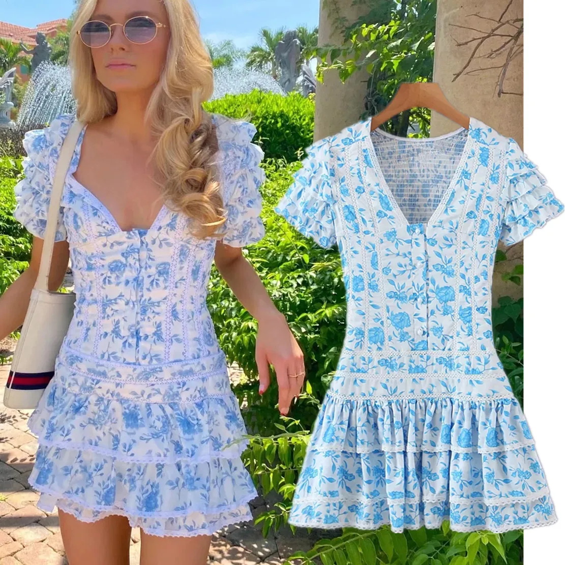 Withered Boho Indie Folk Floral Print Sqaure Collar Sexy Lace Splicing Holiday Beach Vintage Summer Mini Dress Women
Withered Boho Indie Folk Floral Print Sqaure Collar Sexy Lace Splicing Holiday Beach Vintage Summer Mini Dress Women