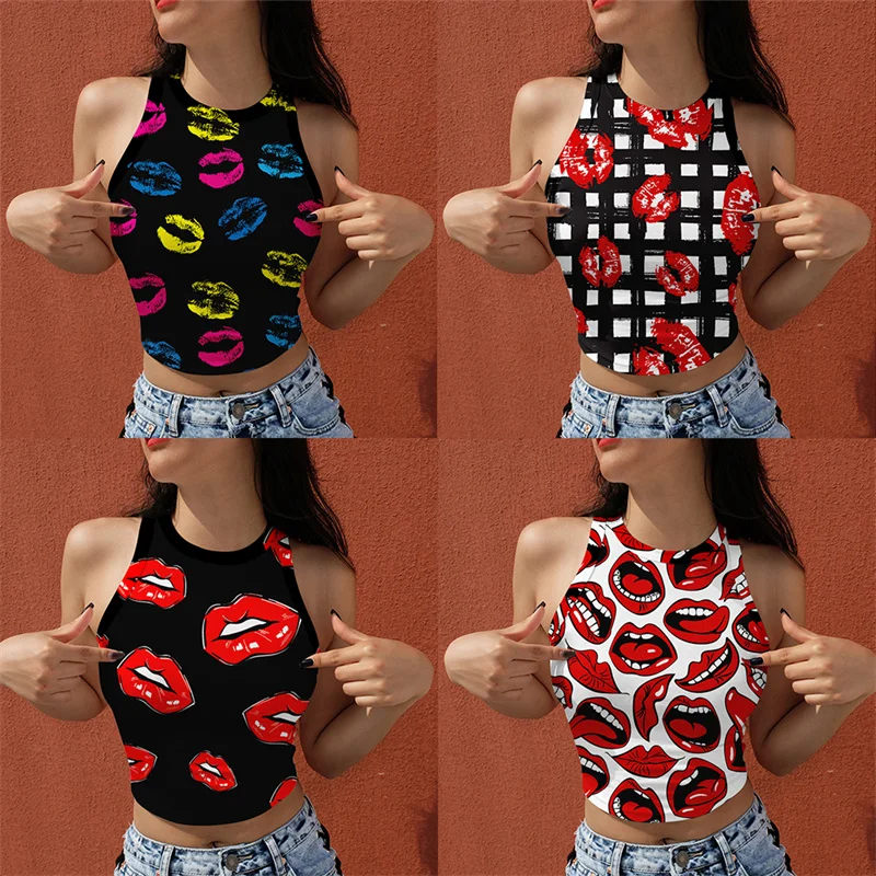 Summer Women Top Sexy Midriff-baring Vest Sling Crop Sleeveless Casual Clothes Print Comfortable Simple Style
Summer Women Top Sexy Midriff-baring Vest Sling Crop Sleeveless Casual Clothes Print Comfortable Simple Style