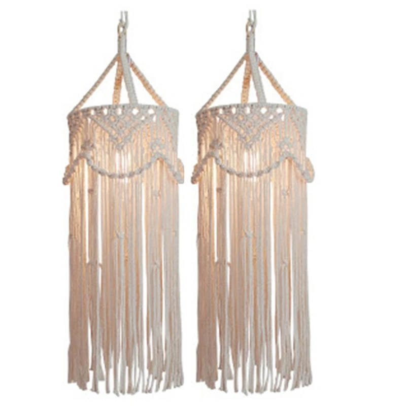 2X Chandelier Boho Decor Hand-Woven Charm Macrame Wall Hanging Creative Home Bunk Home Decoration Lamp Shade Mandala
2X Chandelier Boho Decor Hand-Woven Charm Macrame Wall Hanging Creative Home Bunk Home Decoration Lamp Shade Mandala