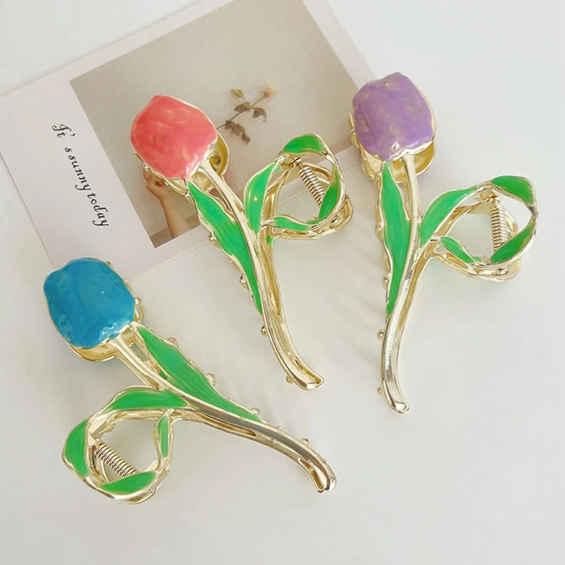 New Tulip Hair Claw Flower Clip Headdress Vintage Ponytail Claw Clip Sweet Hair Clip For Girl Hair Jewelry
New Tulip Hair Claw Flower Clip Headdress Vintage Ponytail Claw Clip Sweet Hair Clip For Girl Hair Jewelry