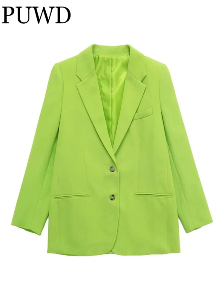 PUWD Women Solid Color V Neck Long Sleeve Blazer 2022 Spring Fashion Ladies High Street Casual Blazer Female Green Loose Blazer
PUWD Women Solid Color V Neck Long Sleeve Blazer 2022 Spring Fashion Ladies High Street Casual Blazer Female Green Loose Blazer
