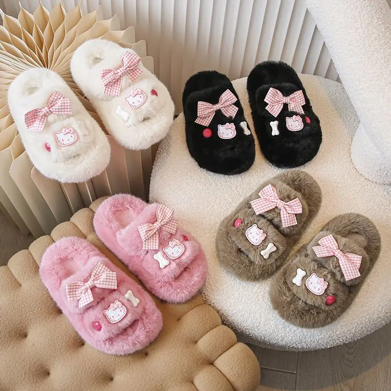 Kawaii Sanrio Hello Kitty Bow Knot Plush Slippers Cinnamoroll Kuromi Fashion Can Go Out Cartoon Coral Velvet Cute Warm Anime
Kawaii Sanrio Hello Kitty Bow Knot Plush Slippers Cinnamoroll Kuromi Fashion Can Go Out Cartoon Coral Velvet Cute Warm Anime