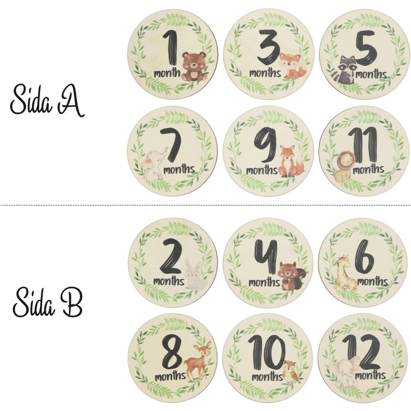 6 Pcs Cartoon Animal Leaves Printed Gender/Month Wooden Cards Handmade Baby Milestone Cards Monthly Recording Cards
6 Pcs Cartoon Animal Leaves Printed Gender/Month Wooden Cards Handmade Baby Milestone Cards Monthly Recording Cards