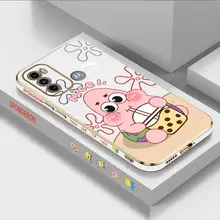 Milk Tea Baby Pattern Luxury Plating Phone Case For Motorola Moto G60 G53 G52 G50 G42 G30 G20 G22 G52 E20 G9 Play Cover