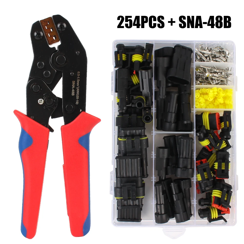Sealed Socket 1/2/3/4 Pin IP68 Waterproof SNA-48B Crimping Plier Car Cable Wire Connectors Automotive Plug Terminals
Sealed Socket 1/2/3/4 Pin IP68 Waterproof SNA-48B Crimping Plier Car Cable Wire Connectors Automotive Plug Terminals
